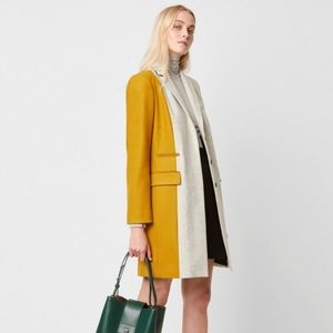 French Connection Carmelita Color Block Wool Coat US Size 4